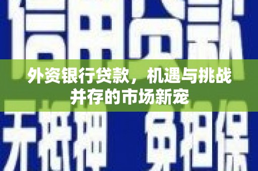 孝感外资银行贷款，机遇与挑战并存的市场新宠