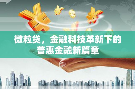 孝感微粒贷，金融科技革新下的普惠金融新篇章