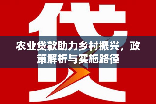 孝感农业贷款助力乡村振兴，政策解析与实施路径