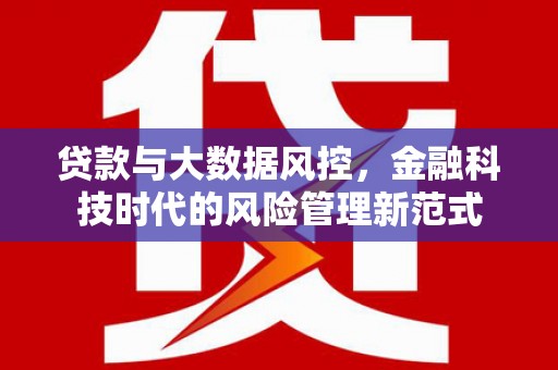 孝感贷款与大数据风控，金融科技时代的风险管理新范式