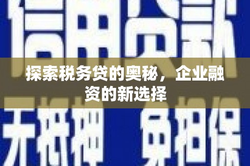 孝感探索税务贷的奥秘，企业融资的新选择
