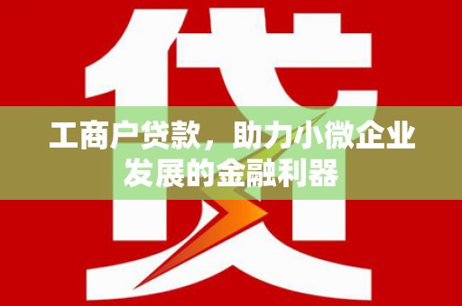孝感工商户贷款，助力小微企业发展的金融利器
