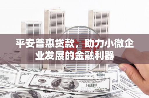 孝感平安普惠贷款，助力小微企业发展的金融利器