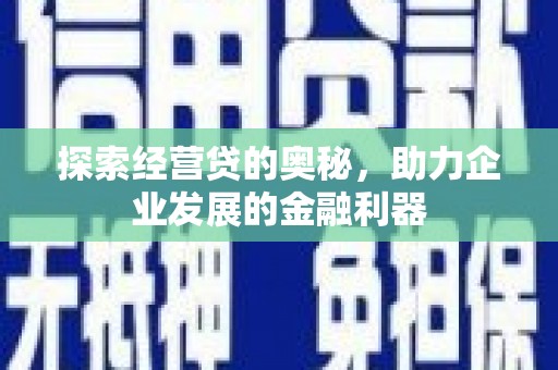 孝感探索经营贷的奥秘，助力企业发展的金融利器