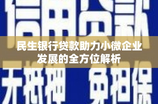 孝感民生银行贷款助力小微企业发展的全方位解析