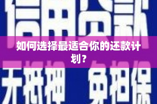 孝感如何选择最适合你的还款计划？