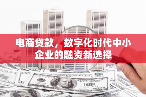 孝感电商贷款，数字化时代中小企业的融资新选择