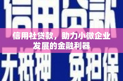 孝感信用社贷款，助力小微企业发展的金融利器