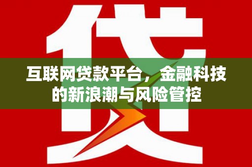 孝感互联网贷款平台，金融科技的新浪潮与风险管控
