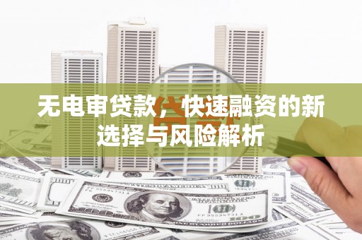 孝感无电审贷款，快速融资的新选择与风险解析