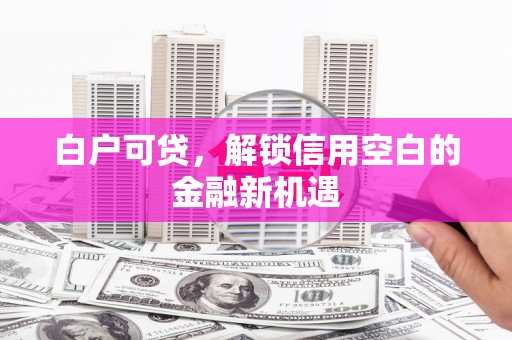 孝感白户可贷，解锁信用空白的金融新机遇