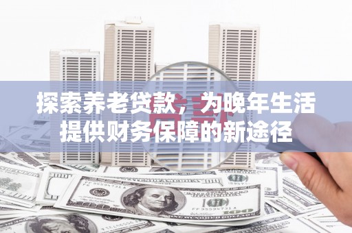 孝感探索养老贷款，为晚年生活提供财务保障的新途径