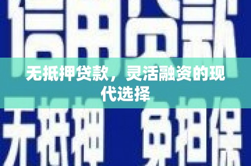 孝感无抵押贷款，灵活融资的现代选择