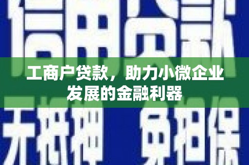 孝感工商户贷款，助力小微企业发展的金融利器