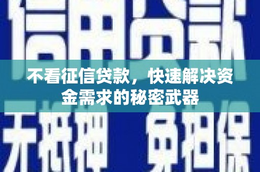 孝感不看征信贷款，快速解决资金需求的秘密武器