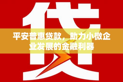 孝感平安普惠贷款，助力小微企业发展的金融利器