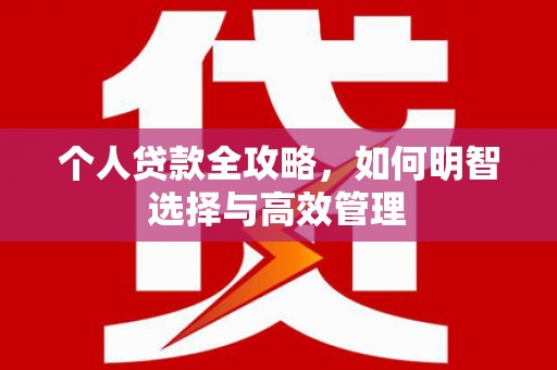 孝感个人贷款全攻略，如何明智选择与高效管理