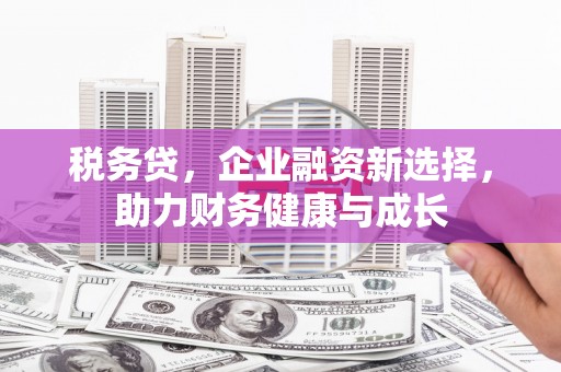 孝感税务贷，企业融资新选择，助力财务健康与成长
